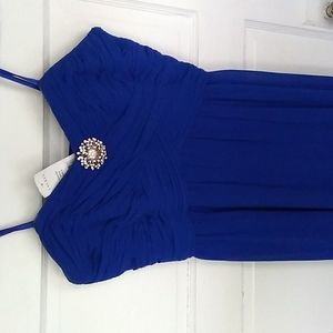 NWT Ralph Lauren 'Spring Vibrant Blue' Prom / Evening Gown w Optional Straps